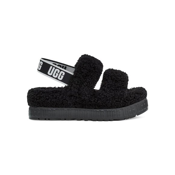 UGG Oh Fluffita Women's Slippers Monogram Platform Sandals - Picture 1 of 12